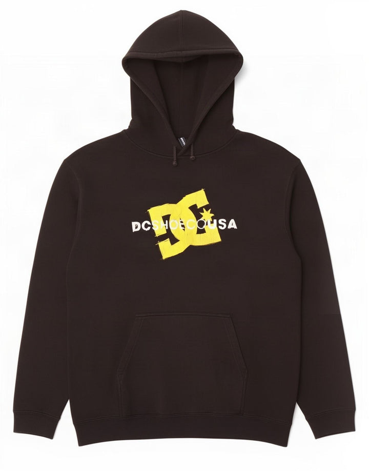 Męski sweter z kapturem DC z grafiką, duży, czarny, bawełniany