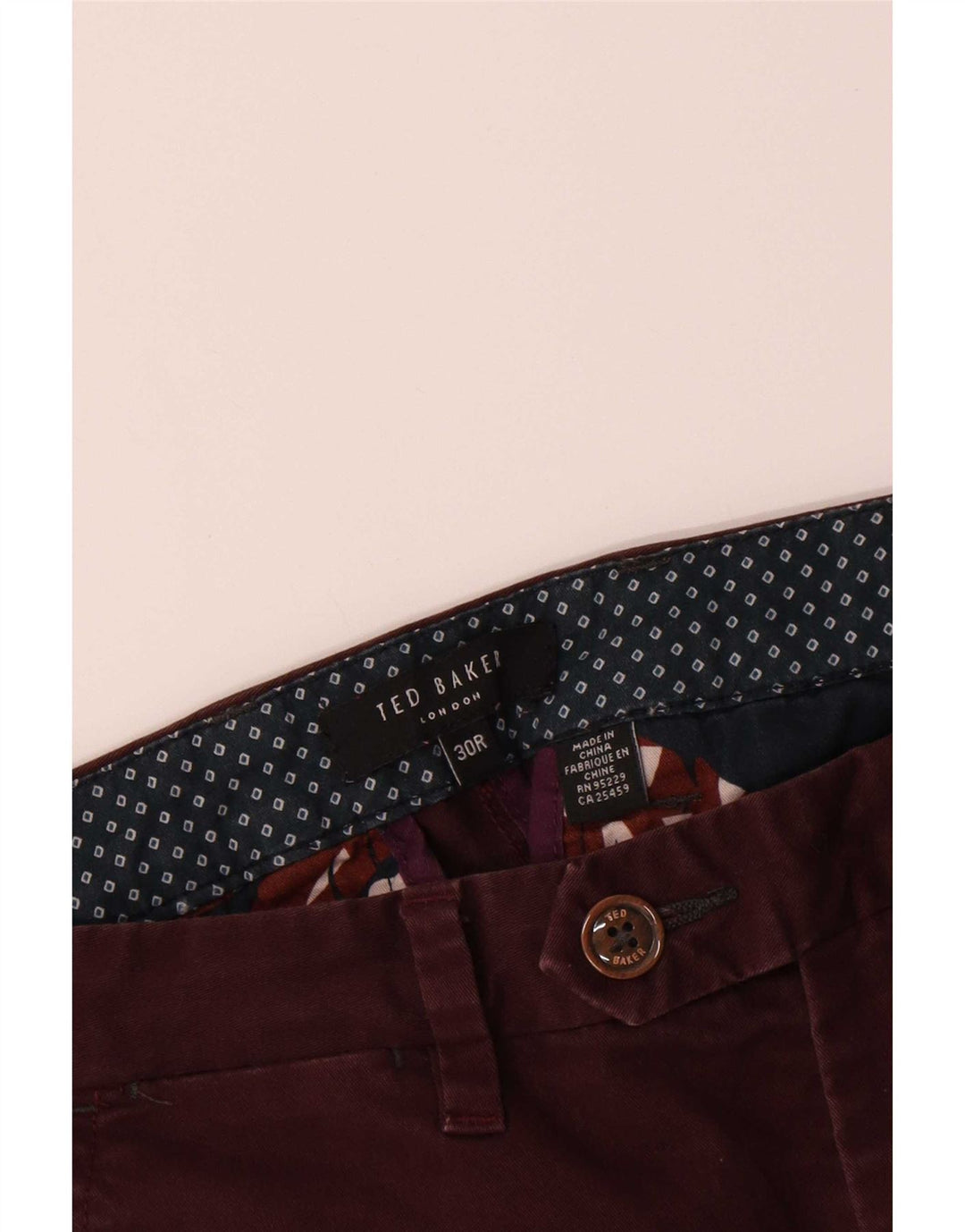 Męskie spodnie garniturowe Ted Baker W30 L31, brązowe, bawełniane