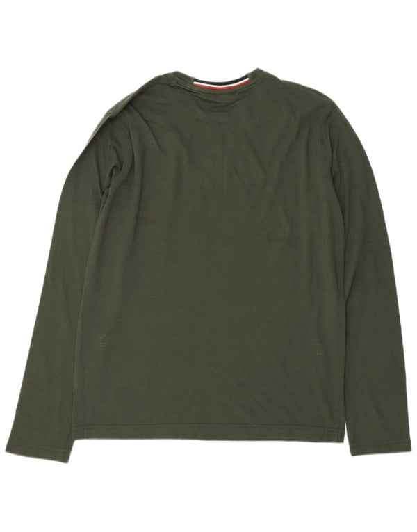 US Polo Assn. Top męski z długim rękawem, bawełniany w kolorze khaki