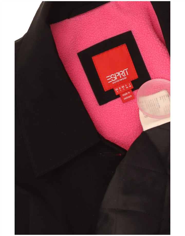 Damski płaszcz oversize ESPRIT UK 16, duży, czarny poliester