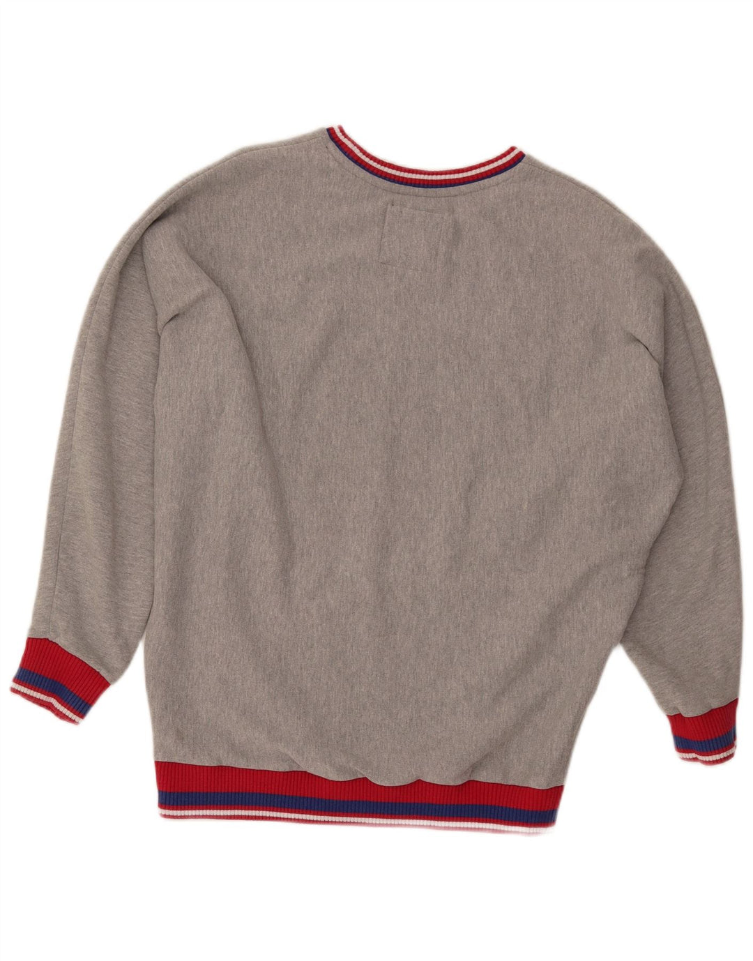 Damska bluza SUPERDRY z grafiką, UK 8, mała, szara, z blokami kolorów