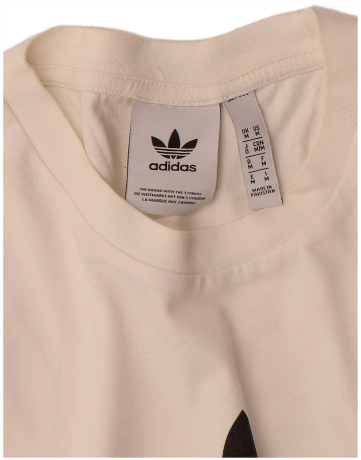 Męska koszulka z grafiką Adidas, średnia, biała bawełna
