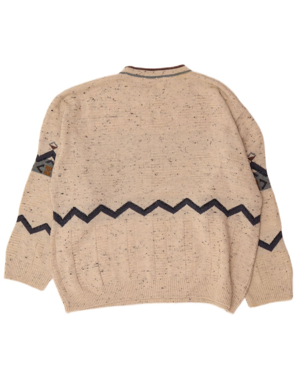 Marks & Spencer Męski sweter St. Michael z okrągłym dekoltem XL, beżowy