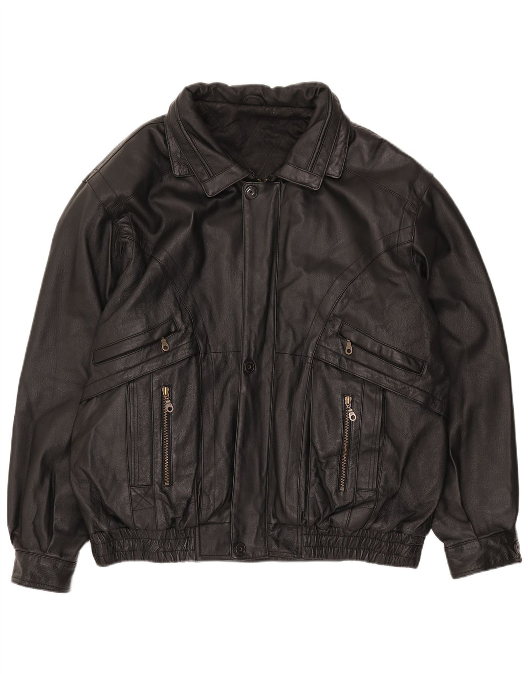 Canda Męska kurtka skórzana UK 40, duża, czarna skóra