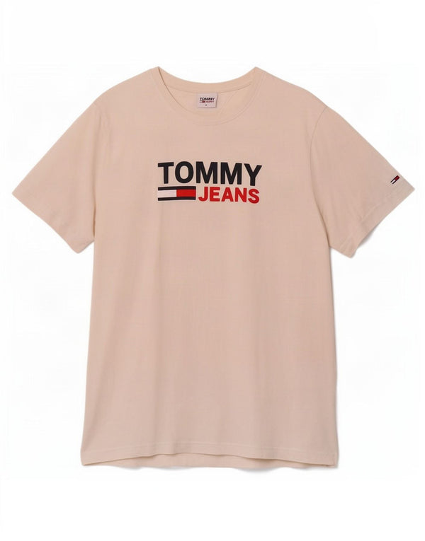 Męska koszulka z grafiką Tommy Hilfiger, średnia, biała bawełna