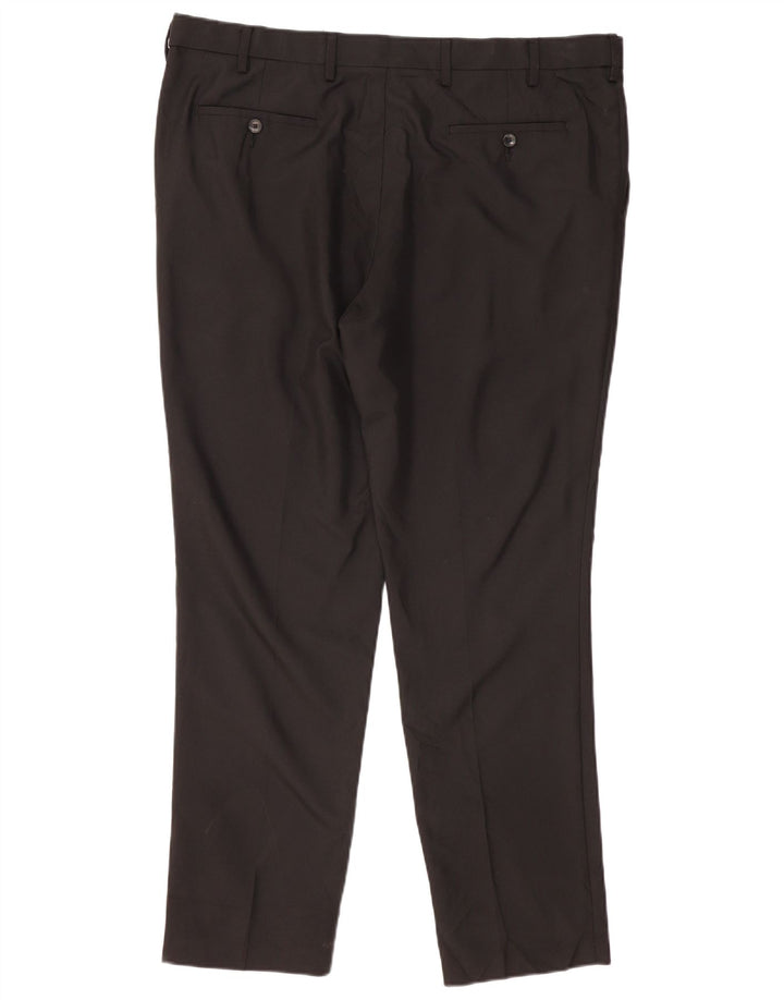 Marks & Spencer Męskie spodnie chino o dopasowanym kroju W40 L31 Czarny poliester