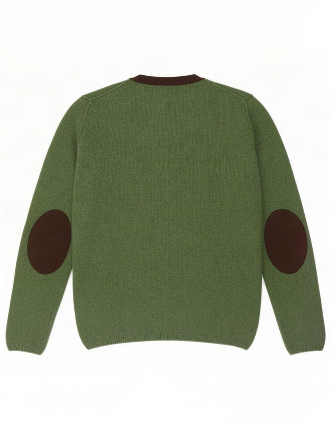 Męski sweter Fred Perry z okrągłym dekoltem, duży, zielony, wełniany