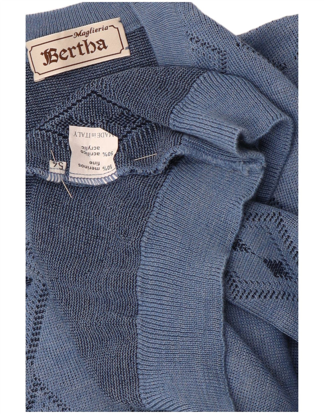 Maglieria Męski sweter z dekoltem w kształcie litery V IT 54 XL Niebieski Argyle/Diamentowa wełna