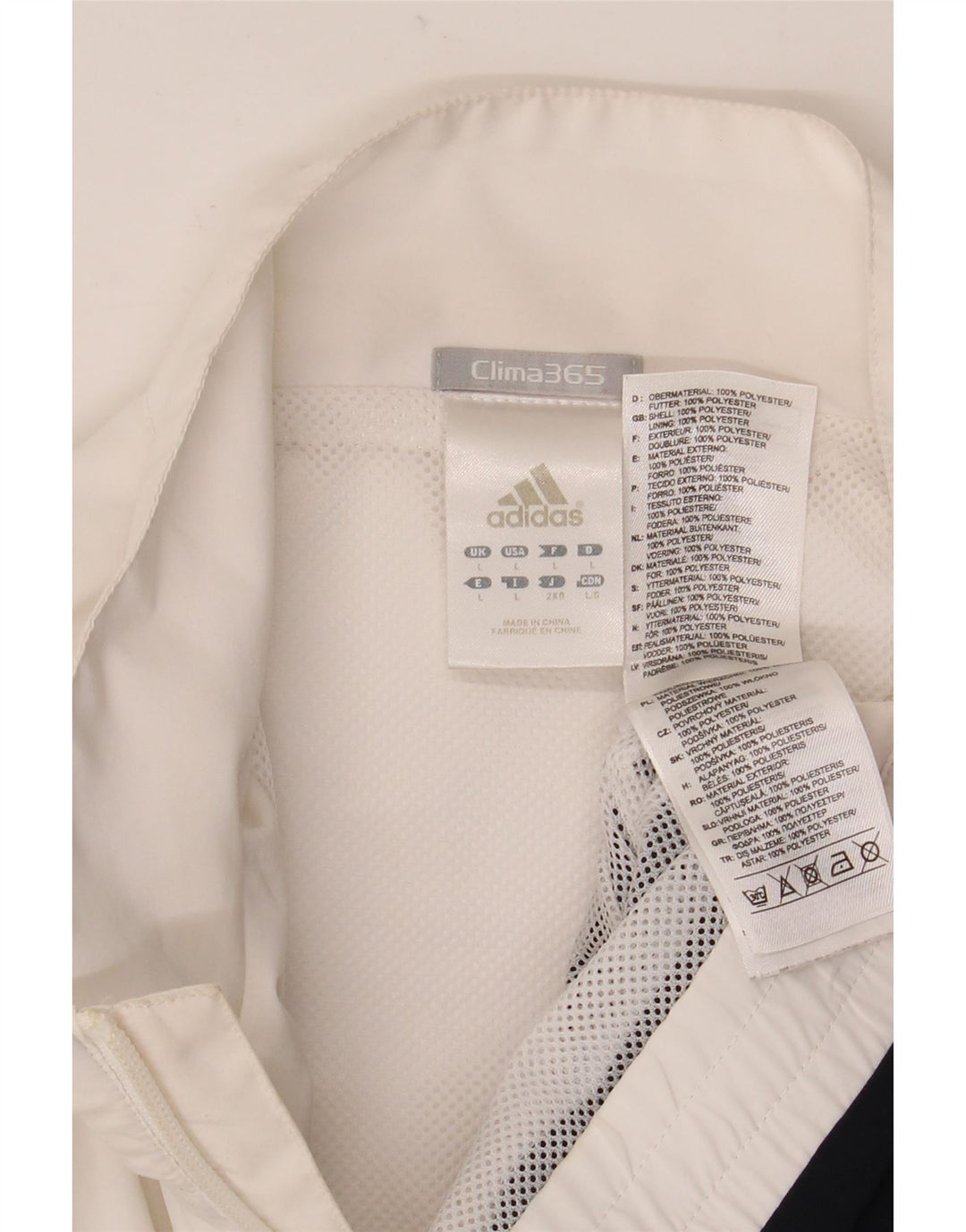 Męska kurtka dresowa ADIDAS Clima 365, duża, biała, z blokami kolorów