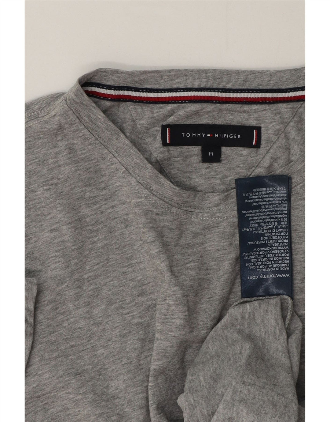T-shirt męski Tommy Hilfiger, średnioszary, bawełniany w plamki
