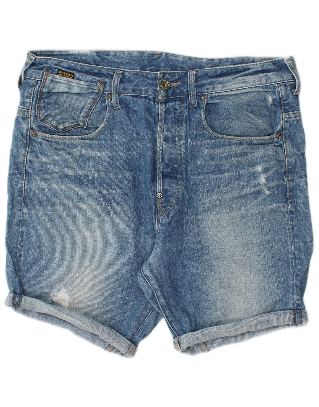 Męskie spodenki jeansowe G-Star W32 Średnioniebieskie bawełniane