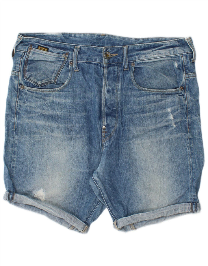Męskie spodenki jeansowe G-Star W32 Średnioniebieskie bawełniane