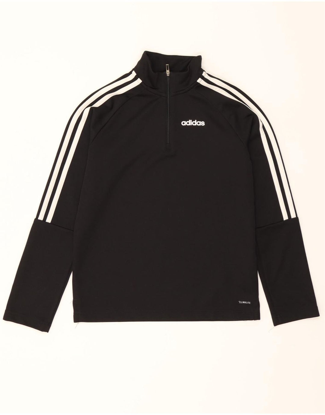 ADIDAS Girls Climalite Zip Neck Pullover Tracksuit Top 11-12 Years Black Vintage Adidas and Second-Hand Adidas from Messina Hembry 