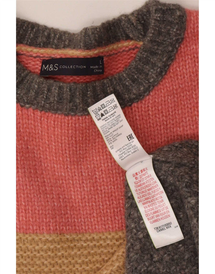 Marks & Spencer Damski sweter z okrągłym dekoltem, UK 16, duży, wielokolorowy