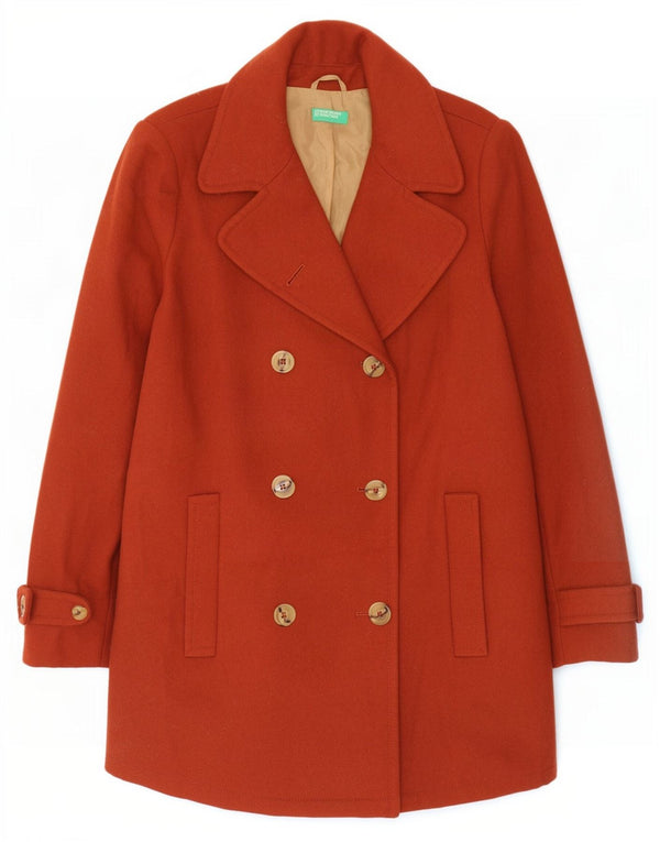 Płaszcz damski Benetton Pea UK 14, duży, brązowy, wełniany
