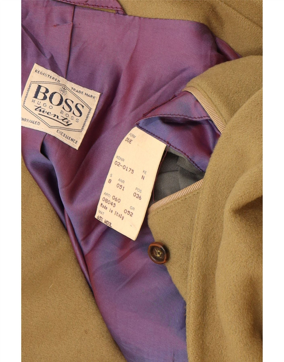 Męska marynarka zapinana na 2 guziki HUGO BOSS EU 52 XL, beżowa wełna