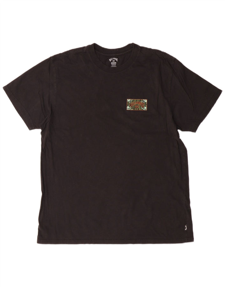 Męski T-shirt z grafiką Billabong, duży, czarny, bawełniany