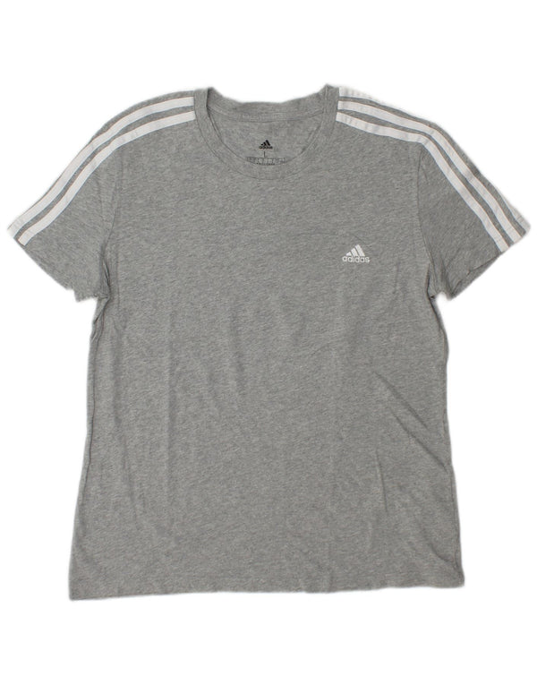 T-shirt damski ADIDAS Top UK 16/18, duży, szary, bawełniany