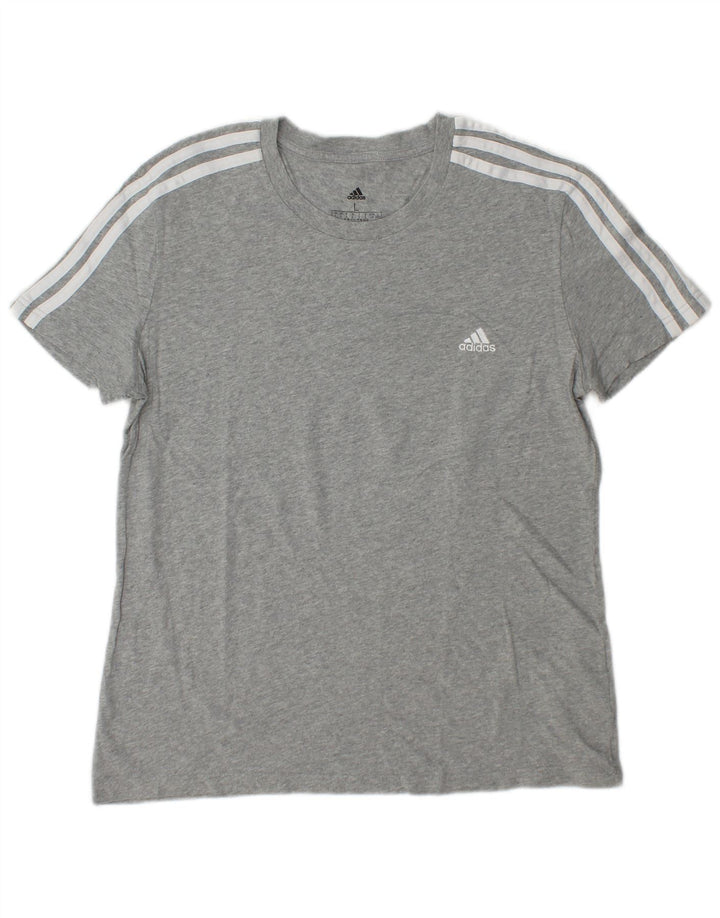T-shirt damski ADIDAS Top UK 16/18, duży, szary, bawełniany