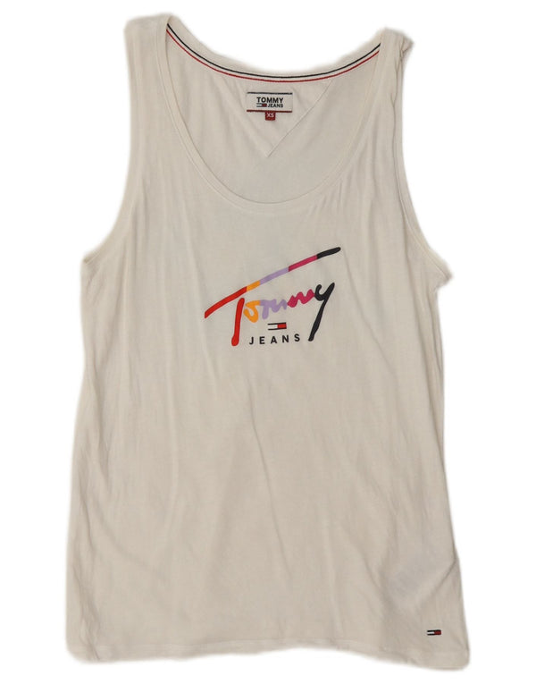 Damska kamizelka z grafiką Tommy Hilfiger UK 6 XS, biała bawełna