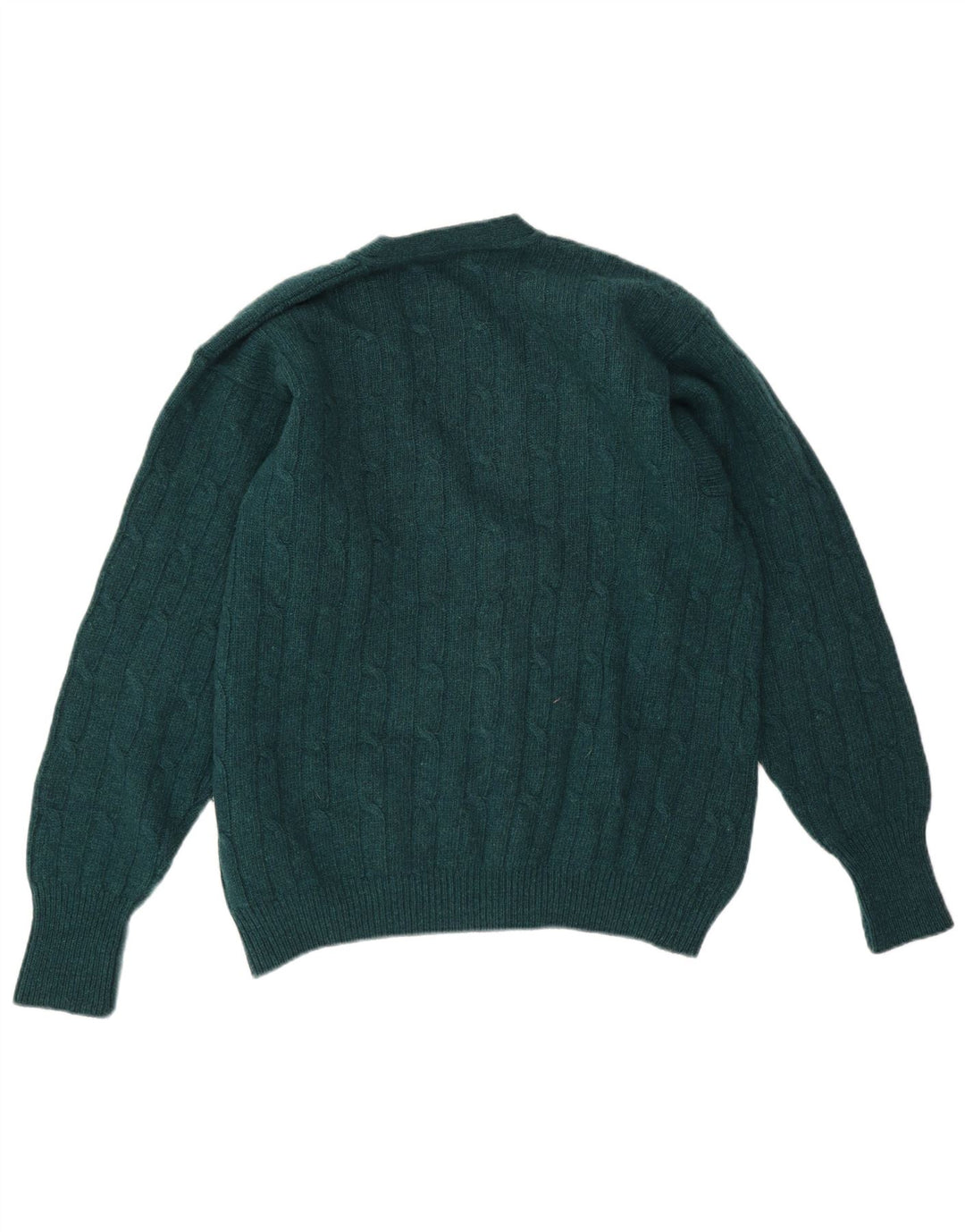 Vintage męski sweter kardigan IT 50 średnia zielona wełna
