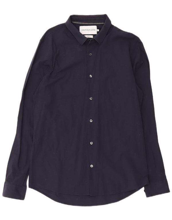 Koszula męska Calvin Klein Jeans Slim Fit XL, granatowa, bawełniana