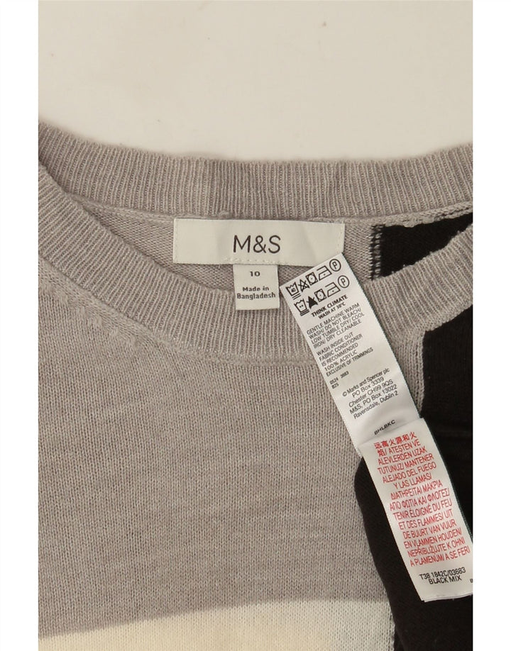 Marks & Spencer Damski sweter z dekoltem w łódkę, UK 10, mały, szary