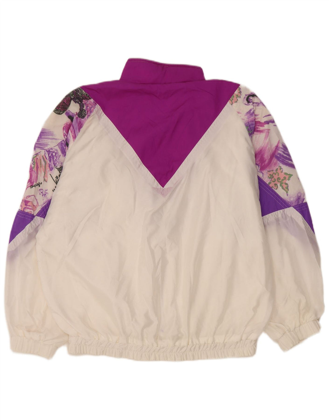 Damska bluza dresowa w stylu vintage, oversize, EU 36, mała, biała, z blokami kolorów