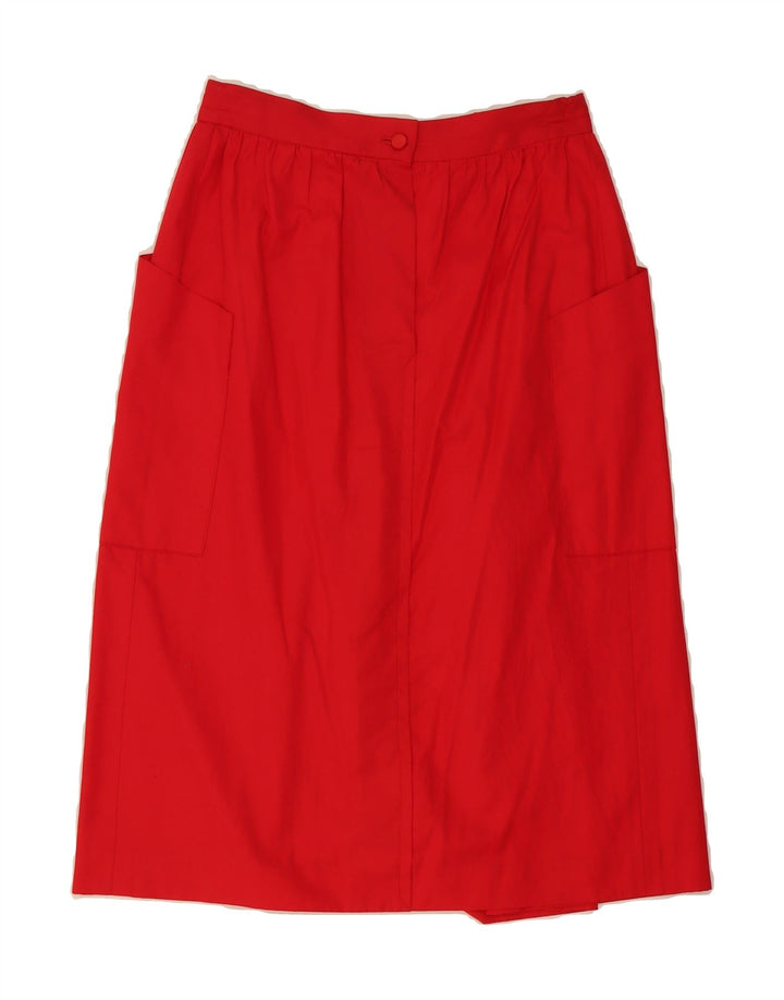 VINTAGE Womens A-Line Skirt W28 Medium Red Vintage Vintage and Second-Hand Vintage from Messina Hembry 