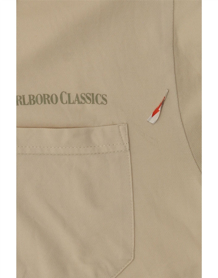 Męska koszulka polo Marlboro Classics, średnia, złamanej bieli, bawełniana