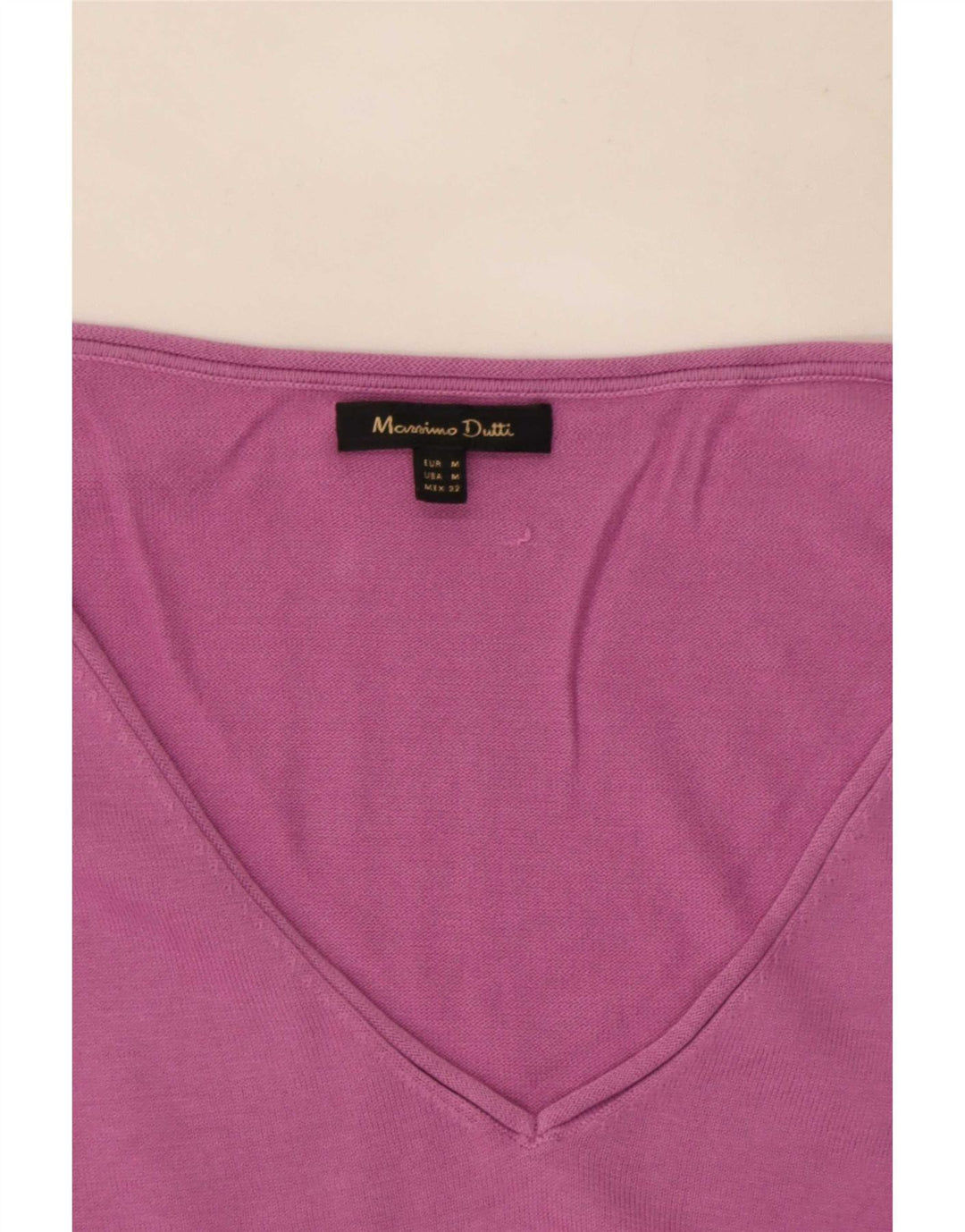 Sweter damski Massimo Dutti z dekoltem w kształcie litery V, UK 14, średni róż