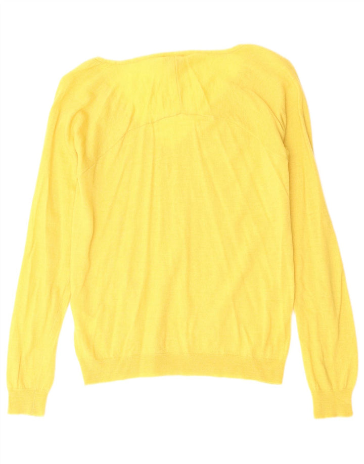 Sweter damski Hobbs z dekoltem w kształcie litery V, UK 12, średnia żółta wełna