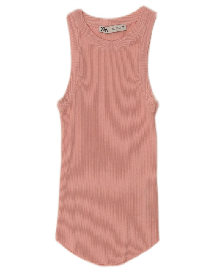 ZARA Womens Vest Tank Top UK 8 Small Pink Viscose