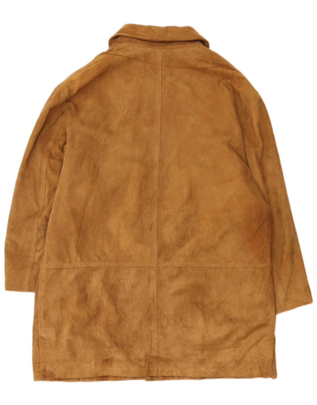 Vintage męski zamszowy płaszcz IT 54 2XL brązowa skóra