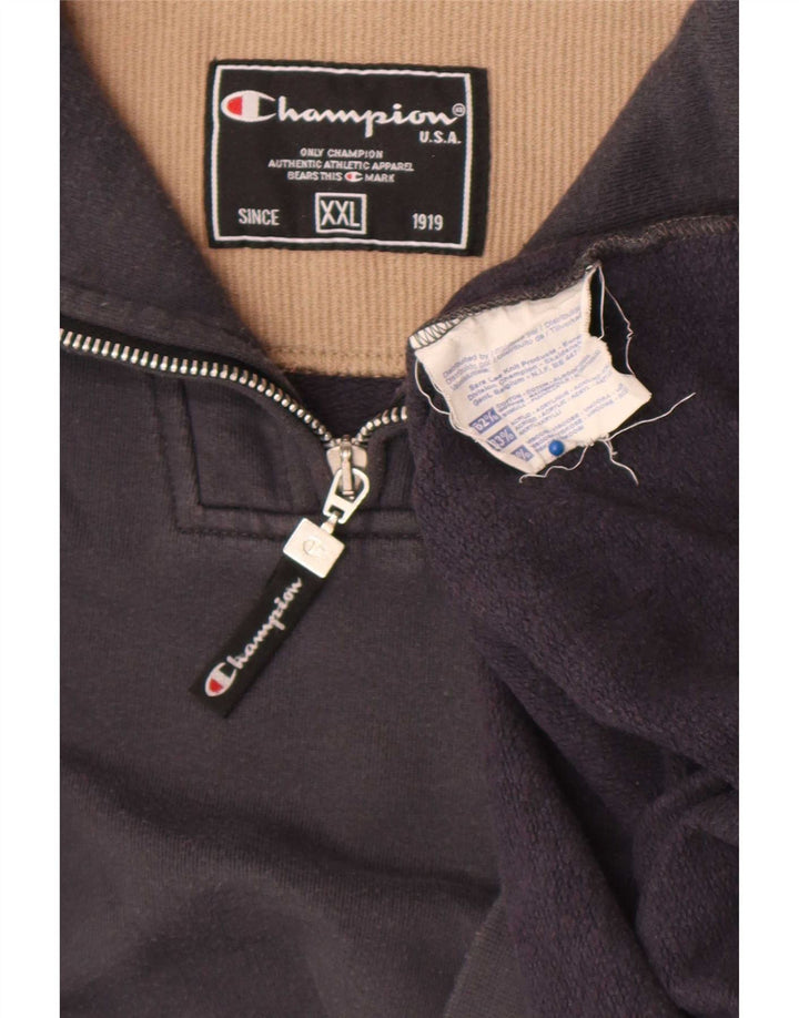 Męski sweter Champion z zamkiem błyskawicznym, 2XL, szara bawełna