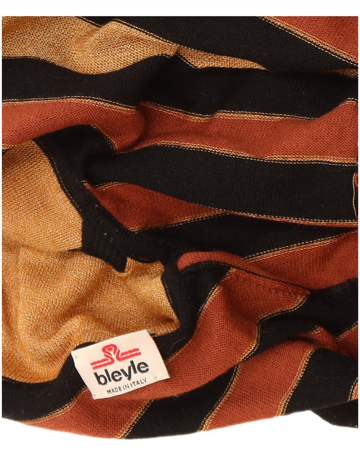 Damski sweter z wywijanym dekoltem BLEYLE UK 12, średnie czarne paski