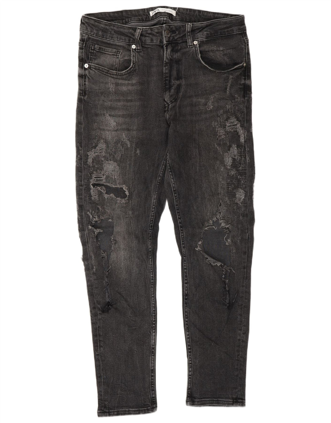 Męskie jeansy ZARA w trudnej sytuacji, EU 42, duże, W32, L30, szare