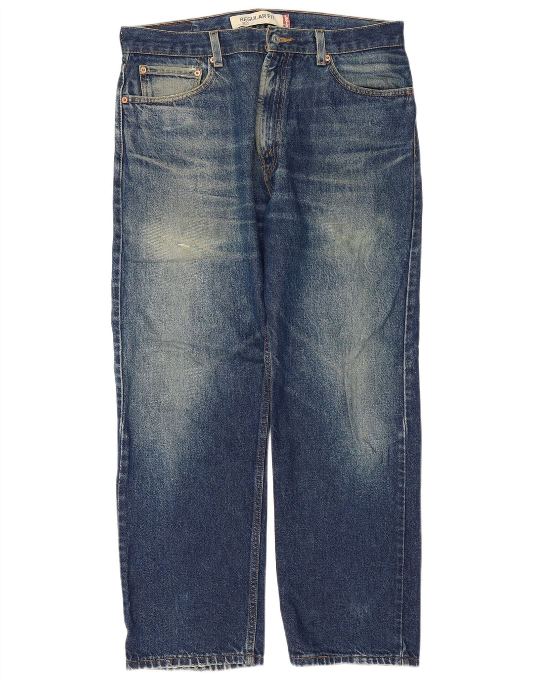 Męskie jeansy Levi's 505 o regularnym kroju W36 L30 Niebieska bawełna