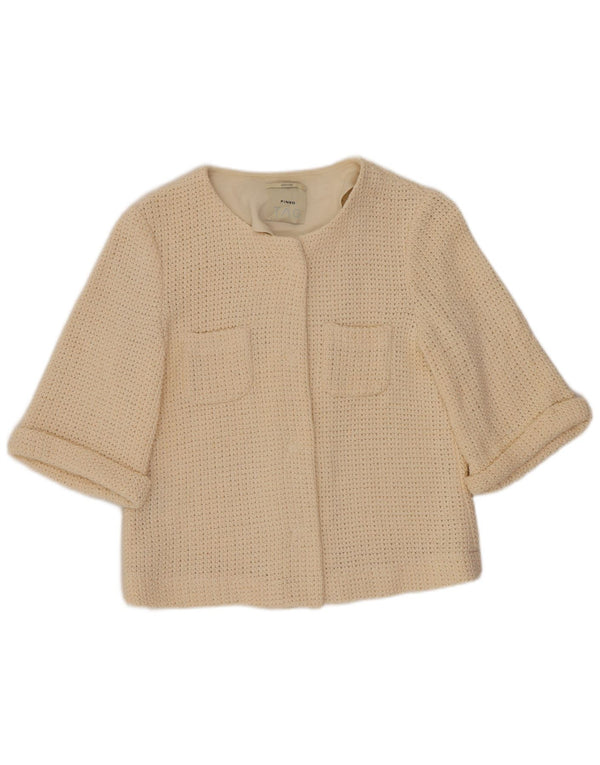 Damski sweter rozpinany Pinko z rękawem 3/4 UK 6 XS, beżowa bawełna