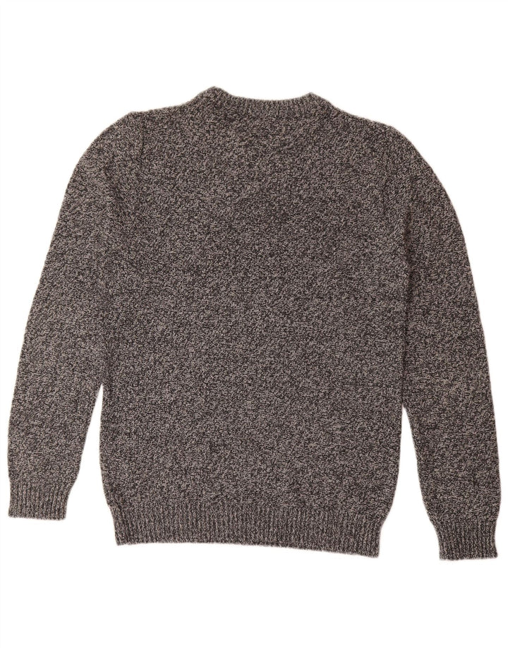 Męski sweter Jack & Jones z okrągłym dekoltem, średnioszary, bawełniany w plamki
