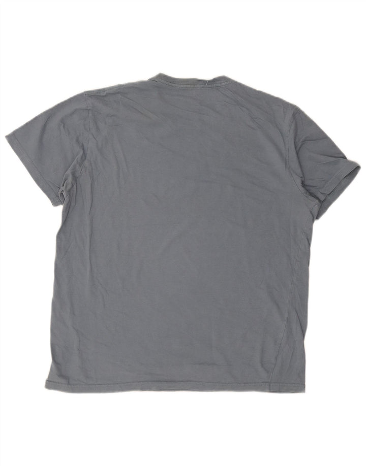 Męski T-shirt Volcom o nowoczesnym kroju z grafiką, duży, niebieski, bawełniany
