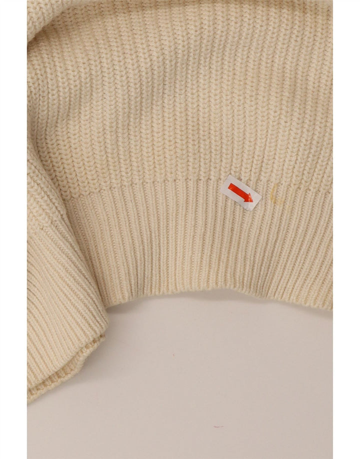 KAPPA Mens V-Neck Jumper Sweater XL Off White Cotton