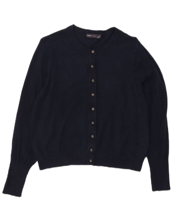 Sweter damski Marks & Spencer Crop Cardigan UK 20 2XL Granatowy Wiskoza