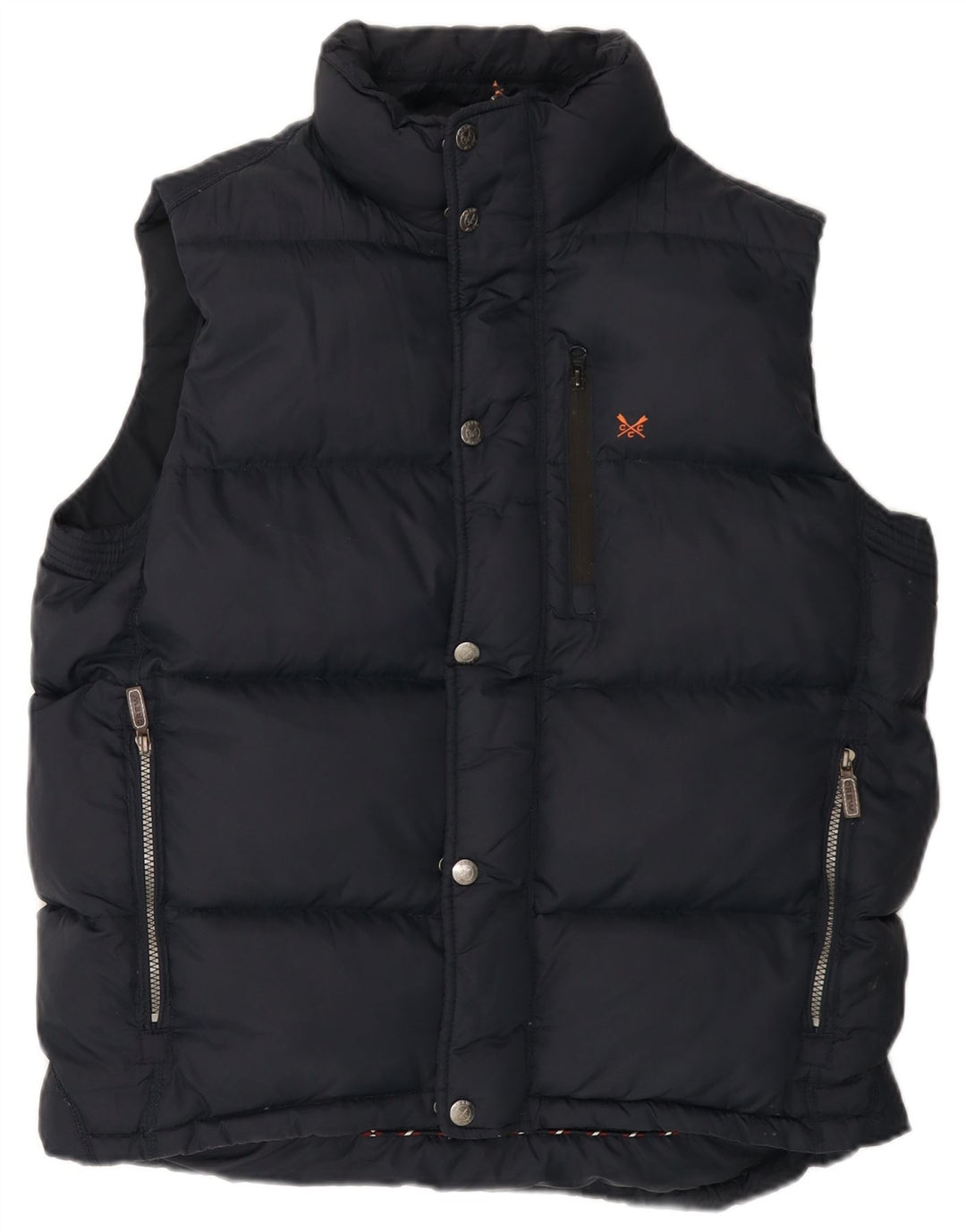 ODZIEŻ CREW Męska wyściełana kamizelka UK 42 XL Granatowy nylon