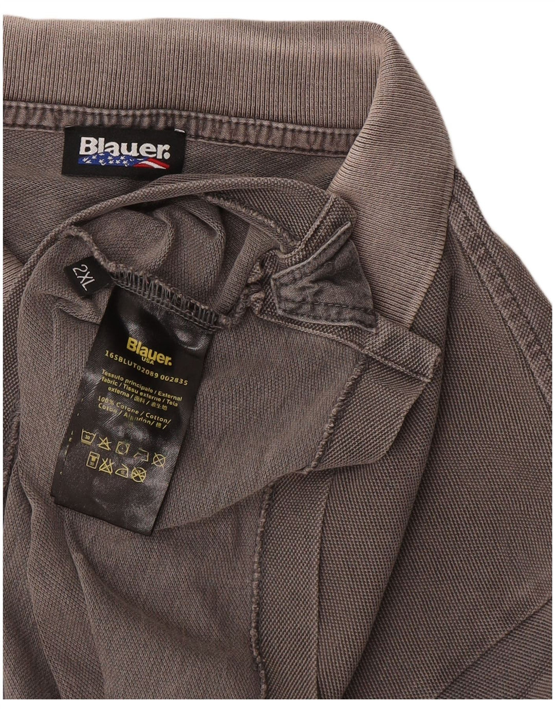 Męska koszulka polo Blauer o regularnym kroju 2XL, szara bawełna