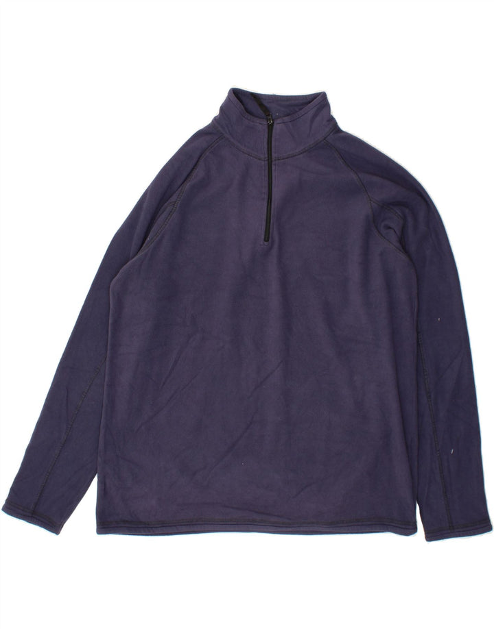 MOUNTAIN WAREHOUSE Mens Zip Neck Fleece Jumper Large Navy Blue Polyester Vintage Mountain Warehouse and Second-Hand Mountain Warehouse from Messina Hembry 