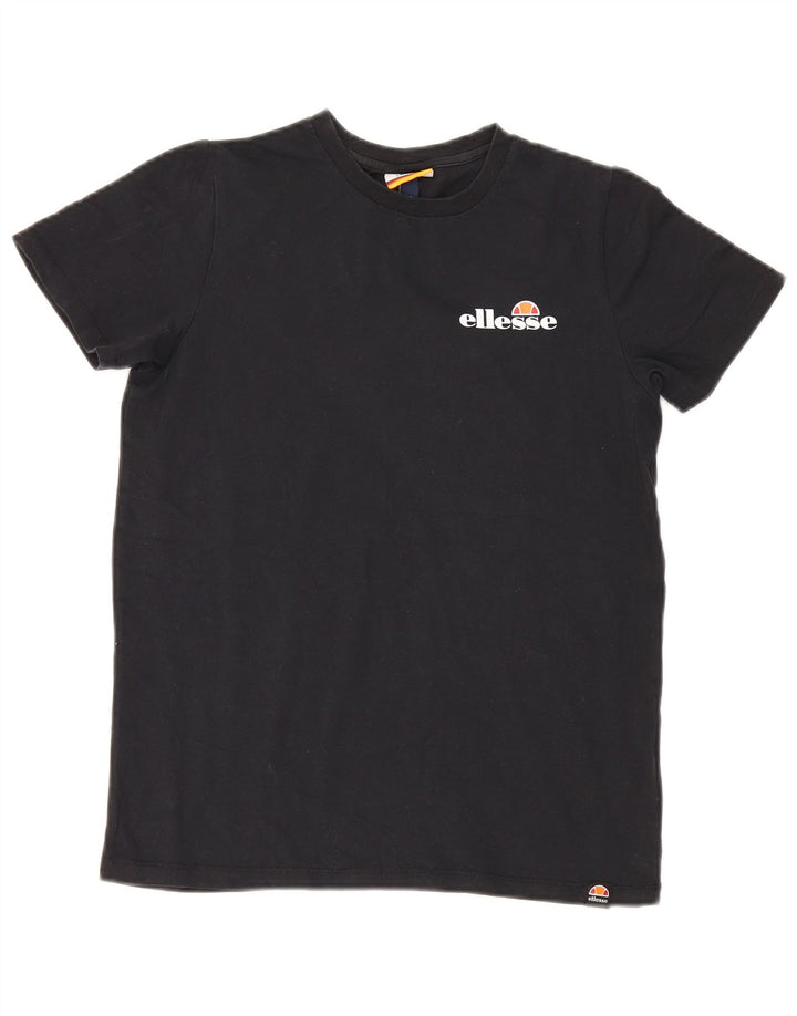 Chłopięcy T-shirt z grafiką Ellesse, 8-9 lat, średni czarny, bawełniany