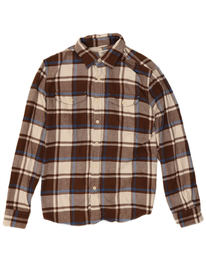Koszula flanelowa męska American Eagle, bawełniana w brązową kratkę