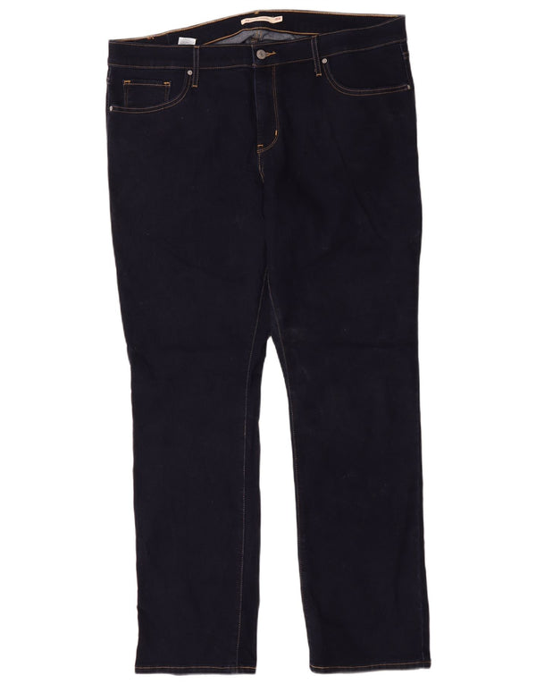 Damskie dżinsy Levi's 314 Shaping Straight US 18 2XL W36 L31 Granatowa bawełna