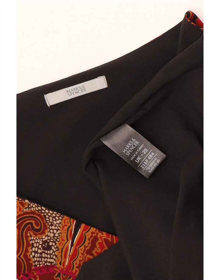 Bluzka damska Marks & Spencer UK 20 2XL Czarny Paisley Poliester